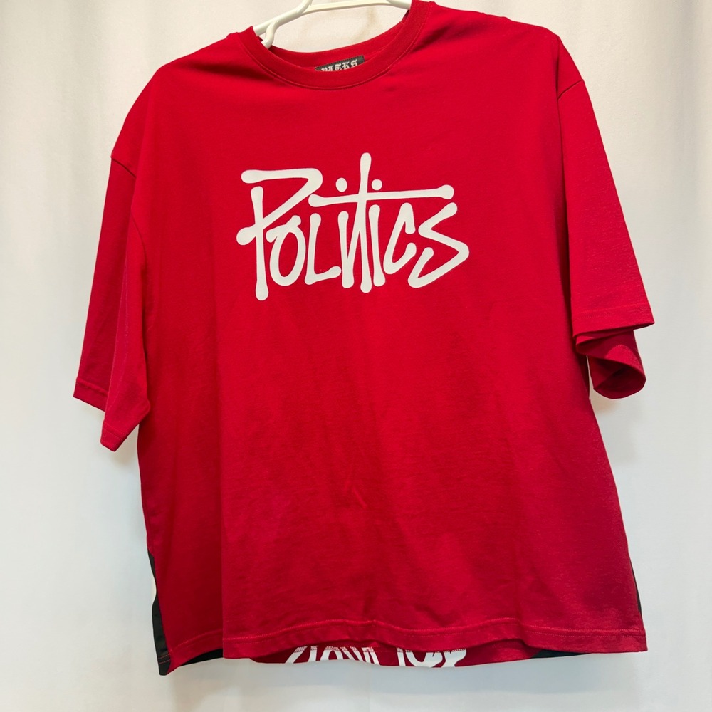 PLTKS T-Shirt Men XL Red 8 Ball Graffiti Politics Streetwear Graphic Tee